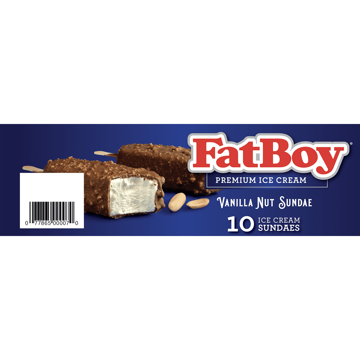 FatBoy Vanilla Nut Sundae on a Stick, 4 Fl Oz, 10 Count