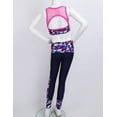 thumbnail image 7 of renvena Kids Girls Workout Clothes 2Pcs Crop Tops with Athletic Leggings Gymnastics Dance Tumbling Rose_Red 8, 7 of 7