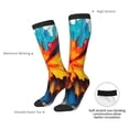 thumbnail image 4 of JUNZAN Colorful Paint Print Pattern Fun Novelty Knee Warmer High Socks, 4 of 6