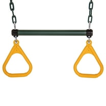 Jack and June Durable Playset Ring Trapeze Bar and Swing Combo with Large 50” Chains