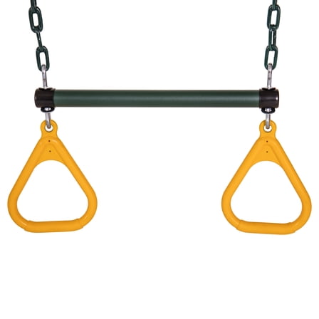 Jack and June Durable Playset Ring Trapeze Bar and Swing Combo with Large 50” Chains