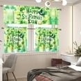 thumbnail image 2 of Happy St. Patricks Day Kitchen Curtain Valance and Tiers Set of 3 Washable Durable Window Treatment Valance-Provides Privacy, Green, 2 of 4
