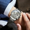 thumbnail image 5 of OLEVS Watches For Men Chronograph Multifunction Business Dress Luxury Casual Analog Moon Phase Flywheel Quartz Stainless Steel Waterproof Luminous Men Wrist Watches Reloj Para Hombre Gray Dial, 5 of 13