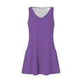 thumbnail image 6 of YLSDY Dress for Women,2024 Hawaiian Dresses Night Out Dress Sleeveless Tank Summer Boho Tunic Beach Dress Solid Flowy T-Shirts Dress V Neck Sleeveless Sundress Purple 6, 6 of 7
