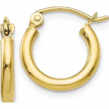 Jewelry by Sweet Pea 10K Yellow Gold Polished 2mm Tube Hoop Earrings