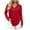 Red, variant on Setooff V Neck Decorative Button Long Sleeve Blouses for Women, Solid Loose Plus Size Casual Fall Tops for Women