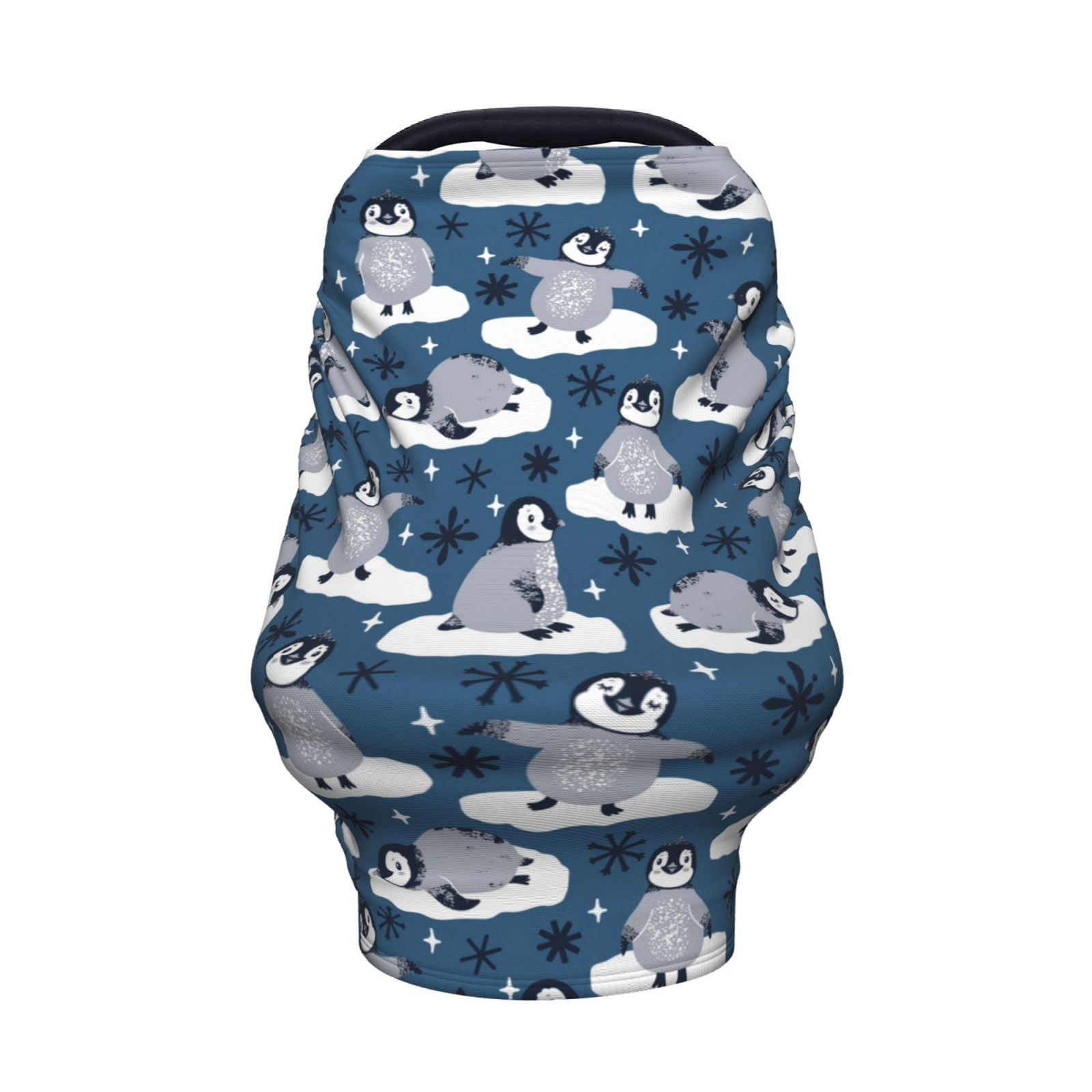 Fotbe Snow Penguin Pattern Car Seat Covers for Babies, Nursing Breastfeeding Cover Infant Carseat Canopy, Soft Stretchy Carrier Cover