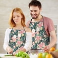thumbnail image 5 of Pioneer Flower Floral Print Pattern Apron-Garden Aprons for Women with Pockets-Cotton Linen Waterproof Kitchen Cooking Gardening Aprons Adjustable for Kitchen,Cooking,BBQ and Salon 33x27 Inch, 5 of 7
