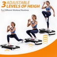 thumbnail image 4 of SuperDeal 30" Adjustable Aerobic Stepper Non-Slip Exercise Step Platformfor Boost Cardio & Burn Calories, Fitness Workouts W/4 Risers, Black, 4 of 11