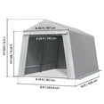 thumbnail image 4 of VEVOR Outdoor Storage Shed, 8 x 14 ft Portable Storage Tent with Roll-up Door & Vents, Waterproof Canopy Shed Shelter, Heavy Duty Frame, Patio Garage Carport for Motorcycle, Lawn Mower, Bike, Grey, 4 of 9