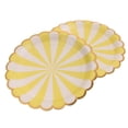 thumbnail image 3 of 8x Placas De Papel De De Rayas Floral Edge Wedding Birthday Vajilla 7in Amarillo Macarena Platos de papel, 3 of 8