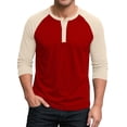 thumbnail image 7 of Men’s Athletic Cotton Baseball T-Shirt Three Quarter Sleeve Casual Top, 7 of 7