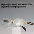 thumbnail image 5 of Frameless Glasses with Blue Light Blocking - HD Clear Lenses & Sparkling Diamond-Cut Edges,Fashion Metal Temples, 5 of 7