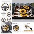 thumbnail image 4 of Uorisanigo Animal Fur Sunflowers Automobile Front and Rear Cushion Covers Steering Wheel Cover Pillowcase for Cars Gear Lever Cover+Hand Brake Cover Water Coaster Washable 11 Packs, 4 of 7