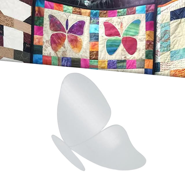Plantilla de acolchado de mariposa acrílica, herramientas de costura DIY reutilizables, regla de patrón de costura, regla de máquina de coser, S