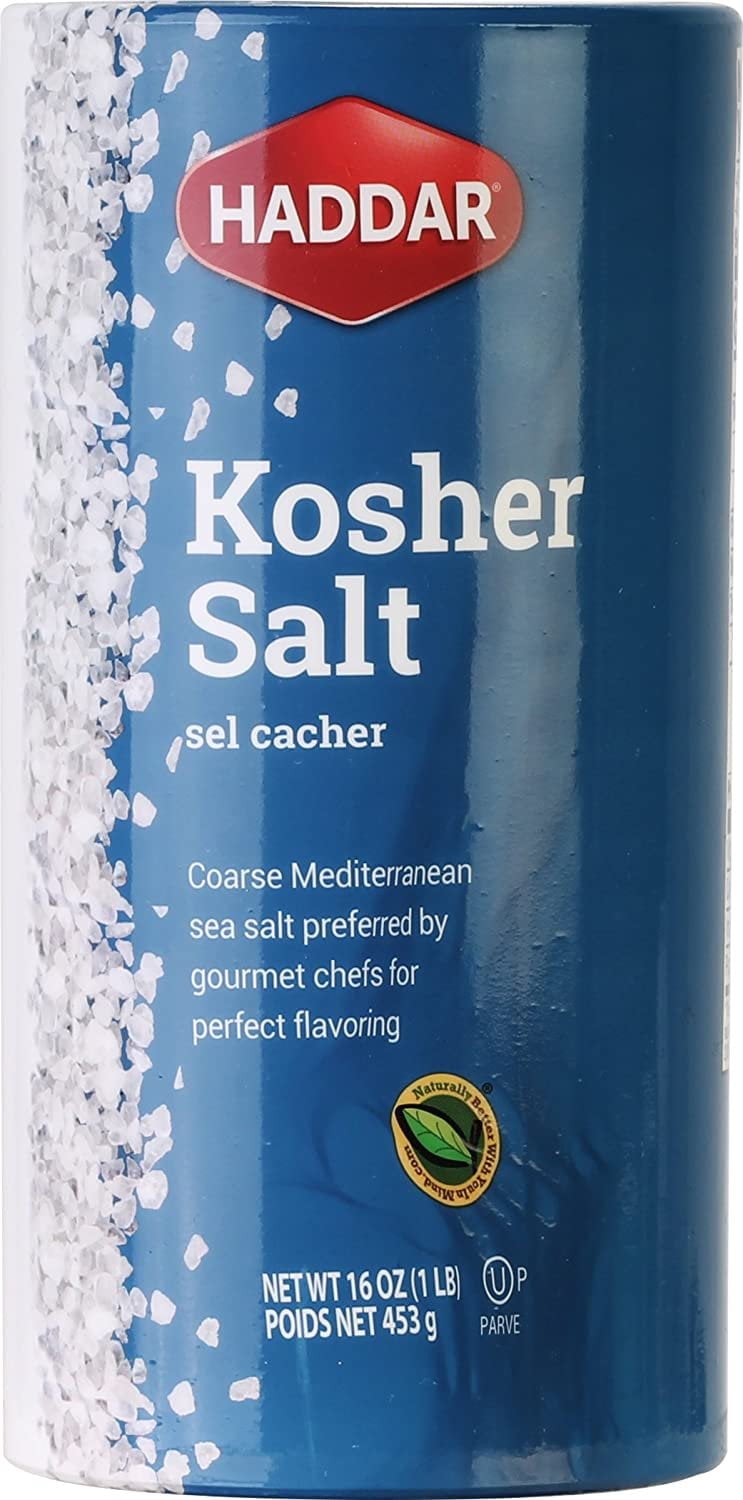 (2 pack) Haddar Kosher Salt, 16 oz