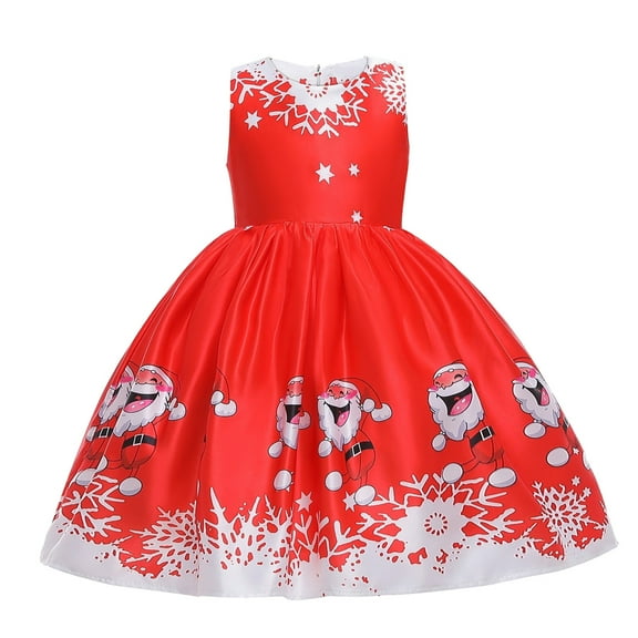 XEGLSBU Dresses for Teens Kids Child Girls Pageant Gown Christmas Dance Party Princess Dress Girls Dresses Size 8-10 Red Size 6-7 Years