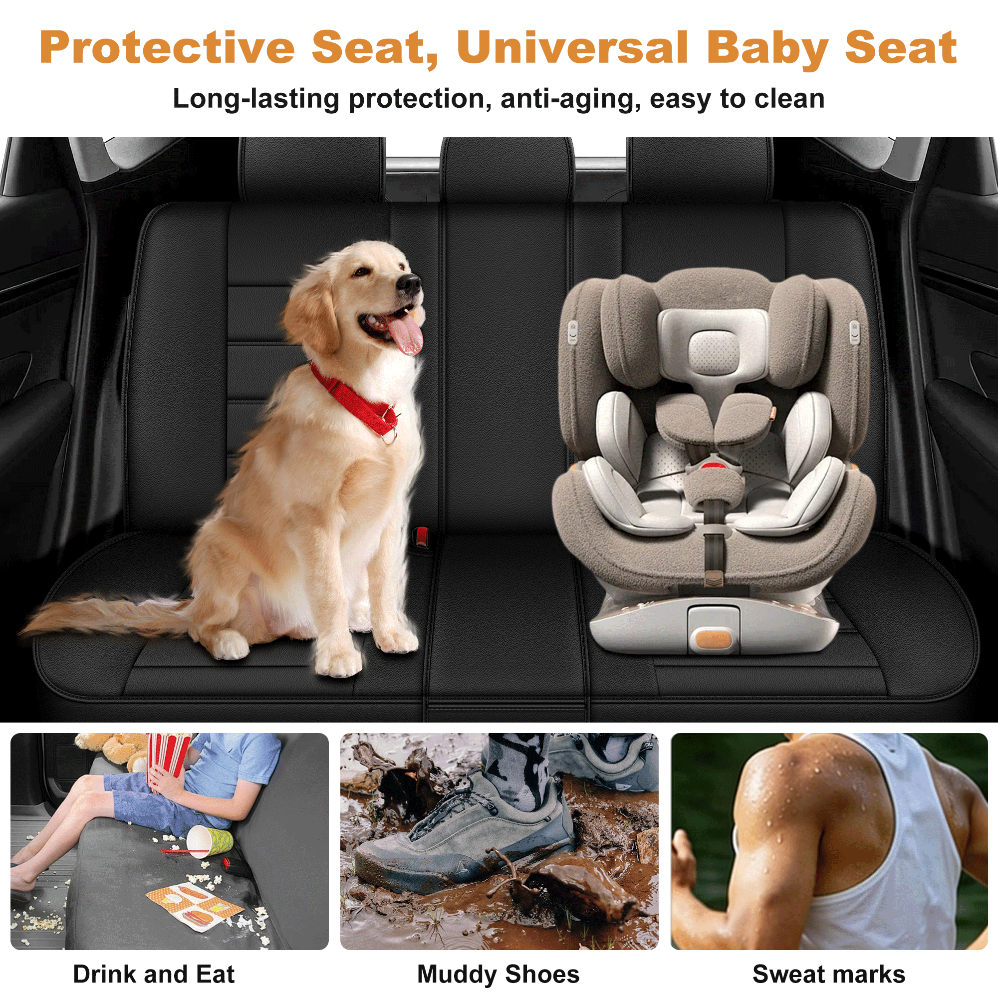 DIKSOAKR Car Seat Covers Fit for Toyota Camry 2002-2025 Full Set Leather Seat Cushion Waterproof Automotive Seat Protectors(5 Seats,Black)