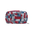 thumbnail image 2 of 6.5x2.5x4 In Printed Makeup Bag Organizer with 5 Compartments Travel Toiletry Pouch Bag Red Houses with Blue Windows, 2 of 6
