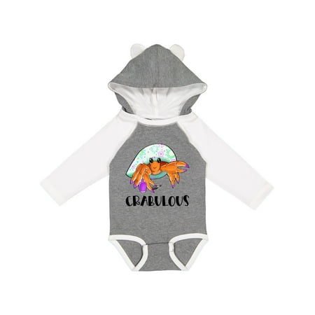

Inktastic Crabulous Cute Hermit Crab with Purple Nail Polish Gift Baby Boy or Baby Girl Long Sleeve Bodysuit