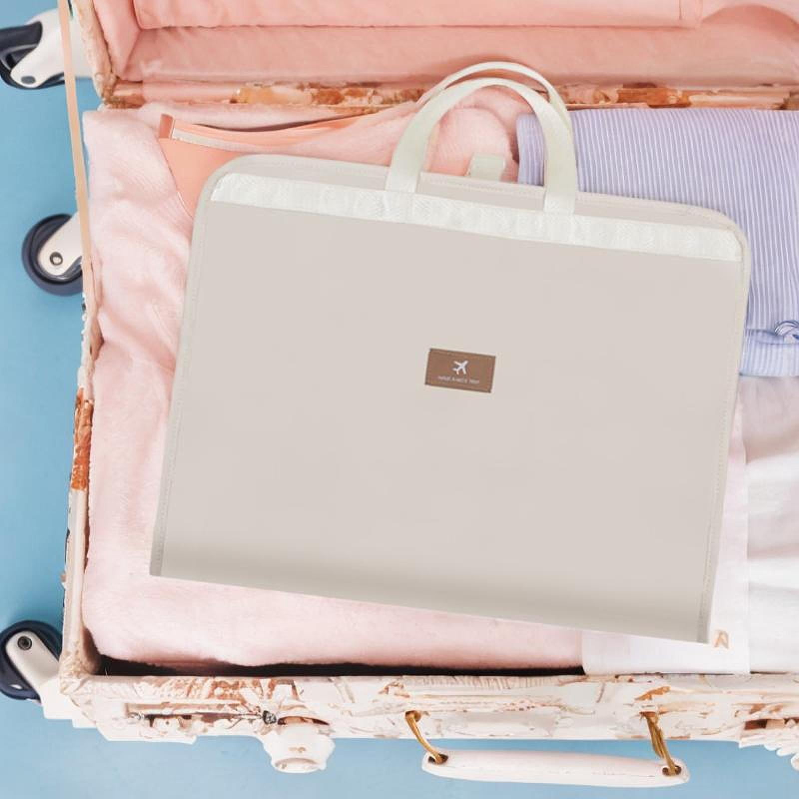 Fiocias Packing Cube Clothes Underwear Storage Bag Luggage Organizer Carry on Waterproof Beige