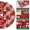 thumbnail image 6 of Christmas Tree Skirt,Red Christmas Patchwork Pattern Christmas Tree Decor with Red Ribbon Ties,Round Shape,Christmas Decorations for Home 36"x36", 6 of 7