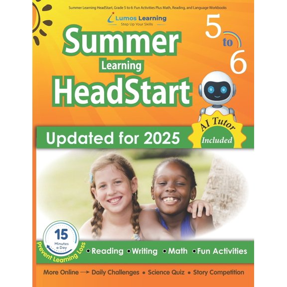 Pre-Owned Summer Learning HeadStart, Grade 5 to 6: Fun Activities Plus Math, Reading, and Language Workbooks: Bridge to Success with Common Core Aligned Resources and Workbooks Paperback