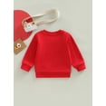 thumbnail image 5 of Toddler Baby Boy Girl Valentines Day Clothes Letter Print Sweatshirt Crewneck Long Sleeve Pullover Shirts Tops (Red Hugs Kisses , 3-4 Years), 5 of 9