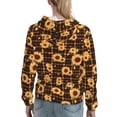 thumbnail image 7 of Uemuo Brown Plaid Sunflower Pattern Women's Hoodie with Eye-catching Drawstrings- Casual Pullover Hoodie with Kangaroo Pocket, Stylish Hooded Sweatshirt-X-Large, 7 of 7