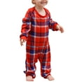 thumbnail image 3 of Christmas Pajamas for Family Long Sleeve Snowflake Letter Print Tops + Plaid Pants Set Winter Sleepwear, 3 of 6
