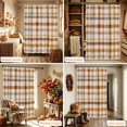 thumbnail image 6 of Brown Checked Shower Curtain, Waterproof Shower Curtains for Bathroom, Watercolor Coffee Buffalo Plaid Washable Fabric Bathtub Curtain Set Bath Decor with 12 Hooks Extra Long 72"x96", 6 of 8