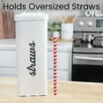 thumbnail image 2 of AuldHome Design Farmhouse Enamelware Straw Holder (White); Rustic Metal Straw Storage Canister, 2 of 9