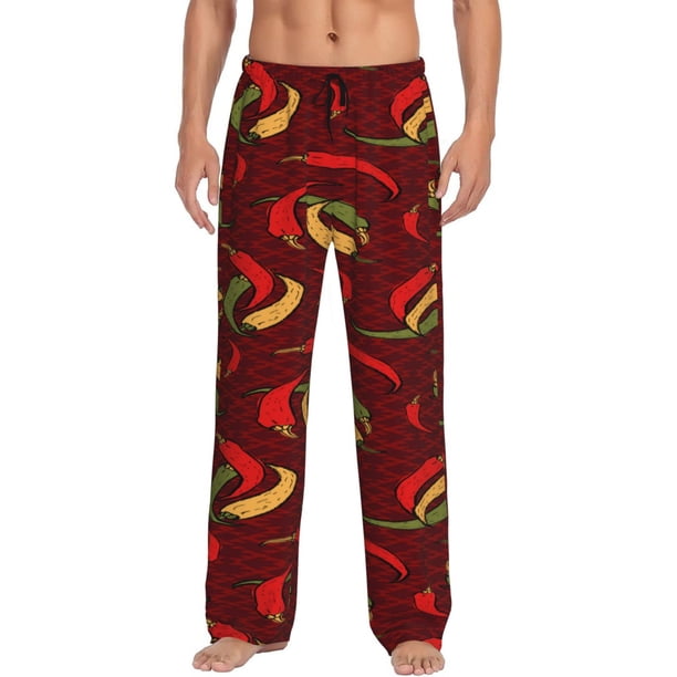 Balery Hot Chili Pantalones de pijama para hombre, pijama ultraligero, pantalón de descanso-3X-Large