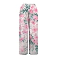 thumbnail image 4 of TRUBKH boho pants for women High Waist Wide Leg Pants Floral Solid Long Palazzo Pants Casual High Waist Pant 2025 Beach Vacation Outfits beach outfits for women travel outfits for women Light Pink L, 4 of 7