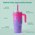 thumbnail image 4 of Reduce Coldee Kids Insulated Tumbler with Straw, 18oz Stainless Steel Spill-Proof Cup with Handle, Ice Cream, 4 of 8