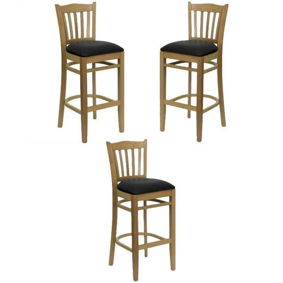Home Square 31" Bar Stool with Black Seat - Set of 3