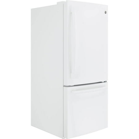 GE - 21.0 Cu. Ft. Bottom-Freezer Refrigerator - High gloss white