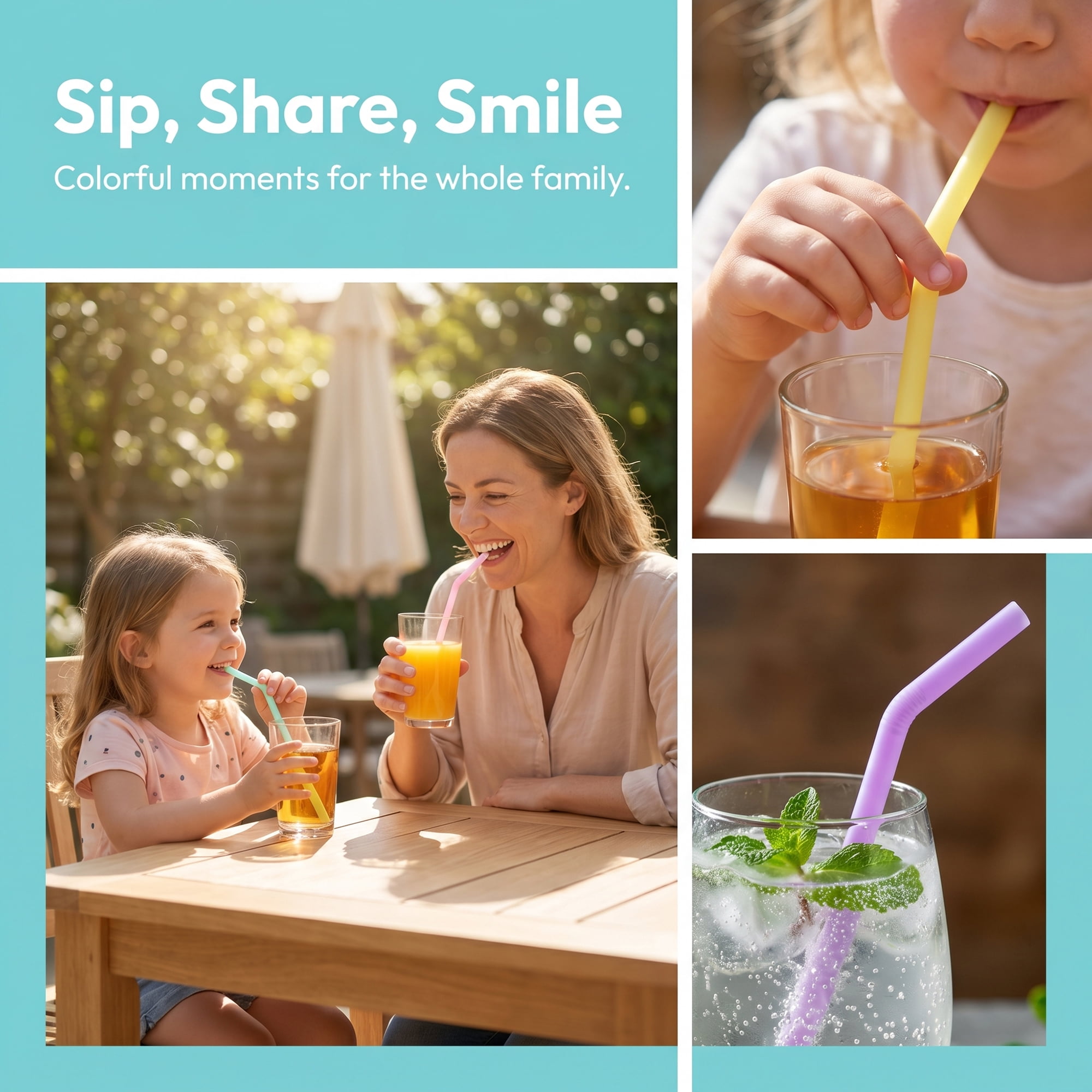 Unique Bargains 8Pcs Reusable Silicone Dishwasher Safe Straws Color E