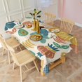thumbnail image 3 of Rectangle Waterproof Tablecloth 60×120 Inch, Dahlia Floral Reusable Indoor/Outdoor Durable Table Cover for Party Kitchen Dinner Room Decor, 3 of 6