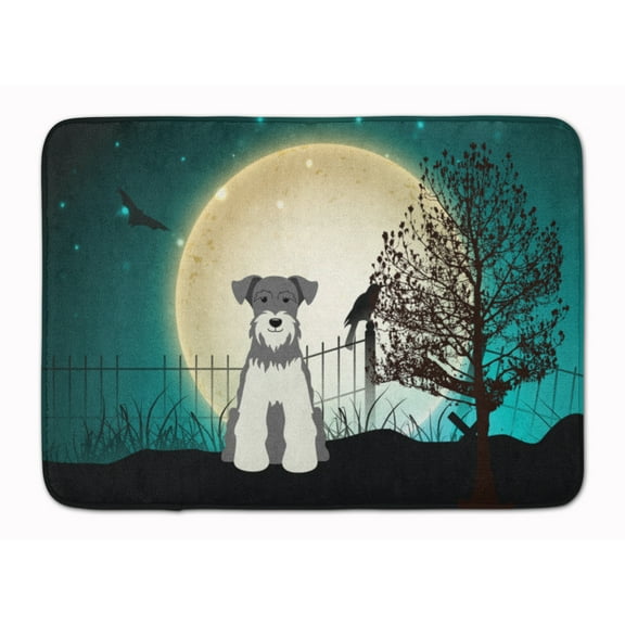 Halloween Scary Miniature Schnauzer Salt and Pepper Machine Washable Memory Foam Mat