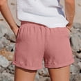 thumbnail image 5 of Athletic Running Shorts for Women Summer Casual Lightweight Elastic Waist Loose Beach Shorts with Pockets, 5 of 9
