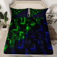 thumbnail image 2 of Erosebridal Futuristic Cubes Bed Sheets Set Queen Size,Plaid Buffalo Bedding Sets Queen Size,Geometric Grid Bed Sheets Queen,Microfiber Gradient Room Decoration,4-Piece, 2 of 7