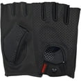 thumbnail image 4 of Mens Driving Gloves Basic Soft Goat Leather Fingerless Breathable Biker Motorcycle Riding Cycling Shooting Button Gloves Half Finger, Full Black (X-Large), 4 of 7