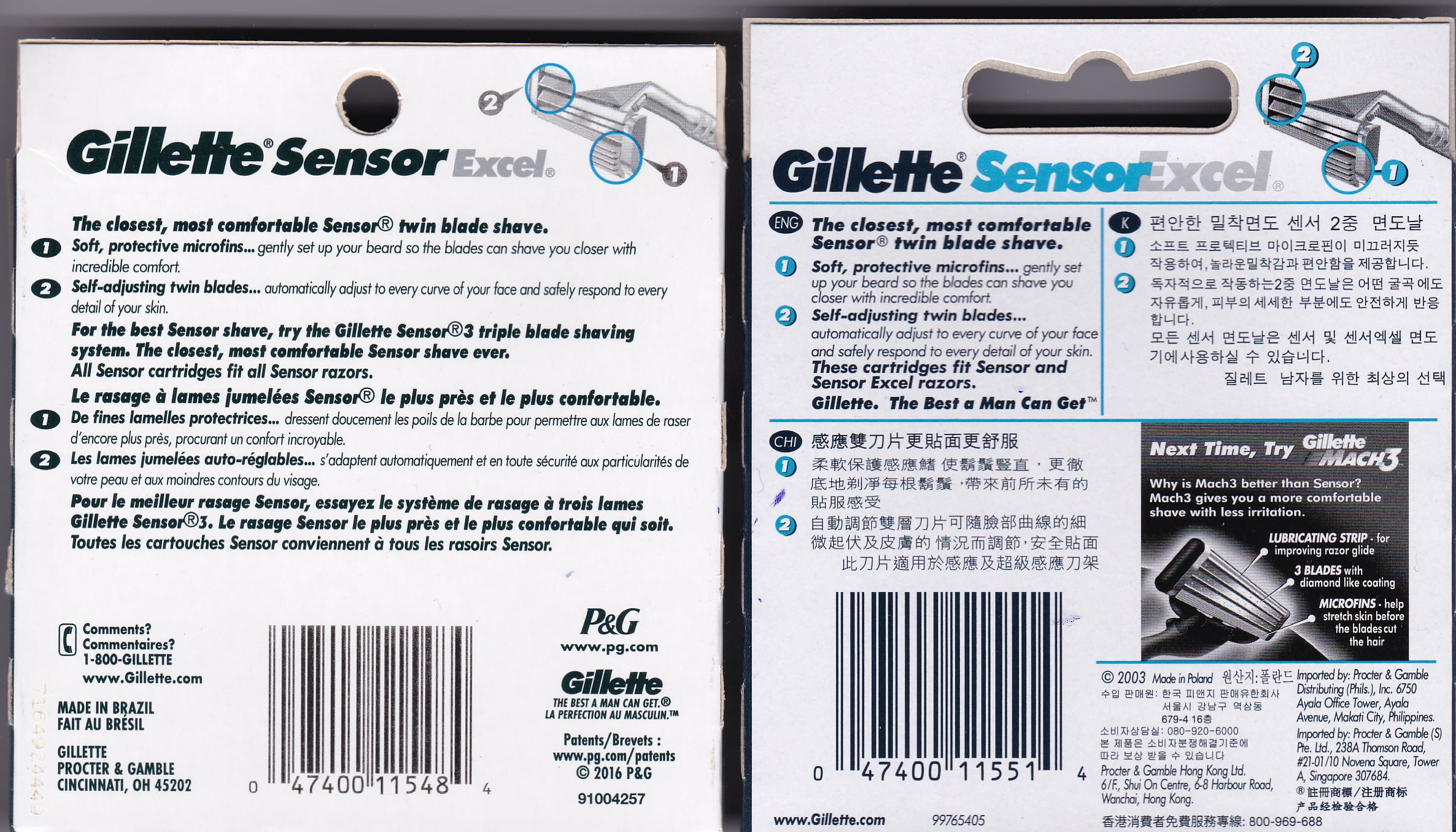 Sensor Excel Refill Blades, 10 Ct. (3 Pack)