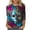 Multicolor#34, variant on YOIAVAIOY Women Funny Mardi Gras Shirts 3/4 Sleeve Crew Neck Carnival Print Top Happy Holiday Trendy Outfits Multicolor S