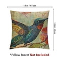 thumbnail image 4 of nygtbtfer Blue Orange Hummingbird Bird Teal Aqua Red Flowers Throw Pillow Covers Cushion Case Polyester Home Decorative  Square for Couch Living Room Bedroom Car 22x22in, 4 of 7