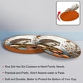 thumbnail image 4 of Hedgehog 6PCS Round Microfiber Leather Car Coasters, 11x11 cm/4.3x4.3 in - Set of 6 Drink Cup Holders for Car, Durable and Absorbent., 4 of 6