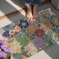 thumbnail image 4 of Bohemian Retro Floral Non-Slip Entryway Door Mat,Boho Indoor Decor Durable Low Plush Door Mat,Washable Welcome Rug for Patio Hallway Home Decor 20x32 Inches, 4 of 7