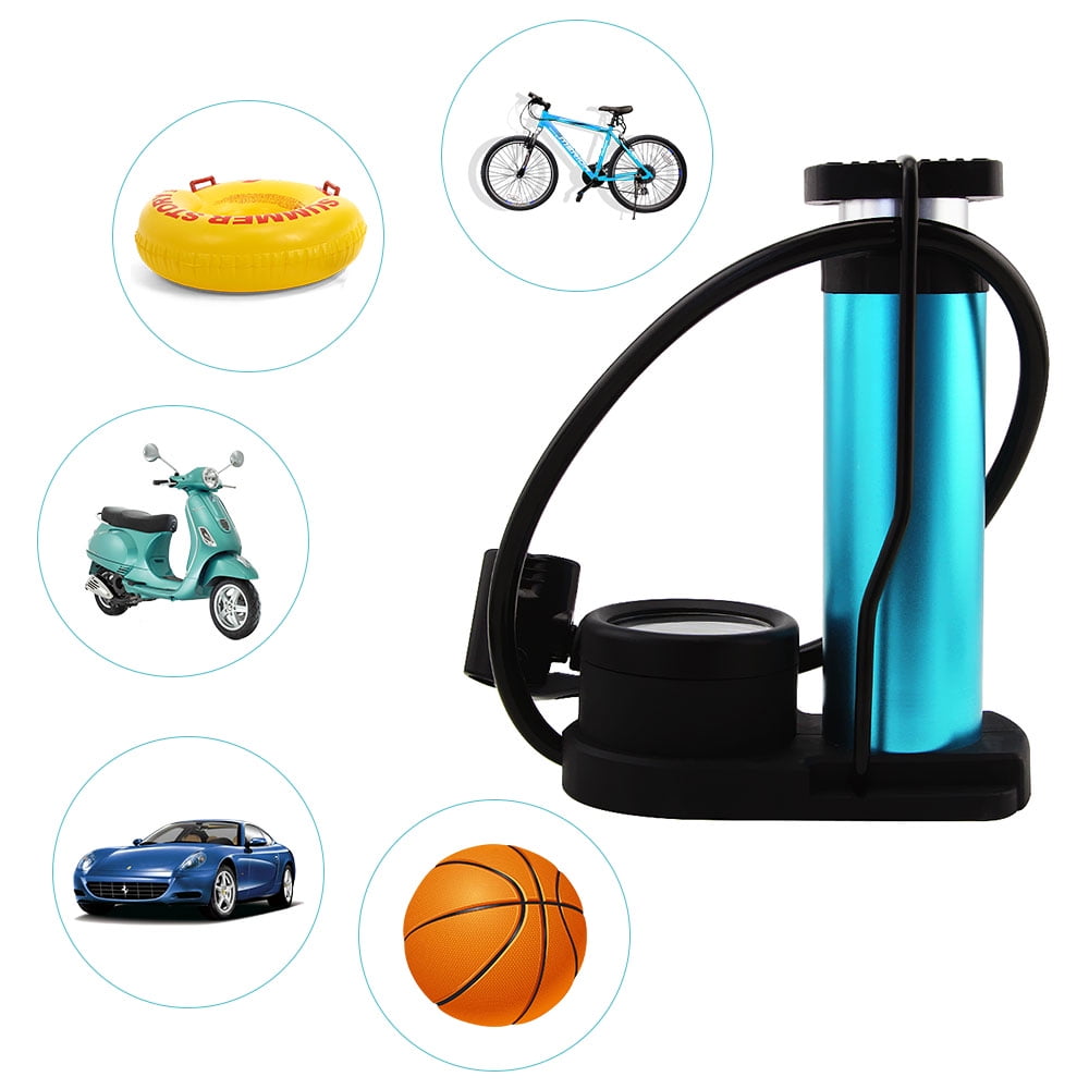 Bike Foot Pump With Gauge, Universal Presta & Schrader Valve