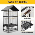 thumbnail image 2 of Garvee Large Bird Cage for Parrots & Parakeets - Extra Wide 60 Rolling Parakeet Cage, Flight Cage with 4 Metal Feeders, Wood Perches & Storage Shelf | Indoor/Outdoor Use for Breeders, 2 of 5